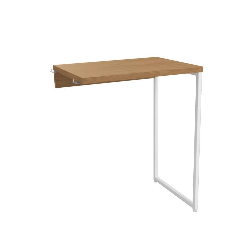 Mesa de Apoio Lateral para Mesa Kappesberg Crome Industrial de Metal 60cm Canela/Branco Brilho