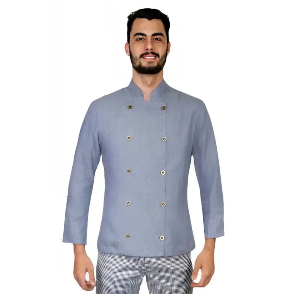 Dólmã chef de cozinha masculina manga 7/8