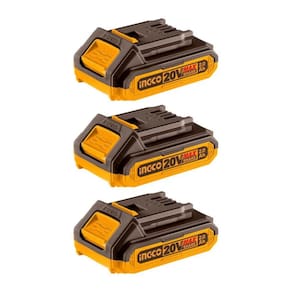 Bateria Lithium Ingco 2.0 Amper COSLI240311 Industrial Bivolt Fbli2001 Kit com 3 unidades