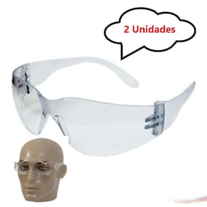 Kit 2 óculos Proteção Antiembaçante Incolor Premium - UN / 2