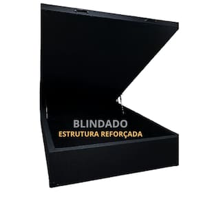 Cama Bau Casal Super Reforçada - Blindado Corino Linho