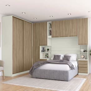 Guarda-Roupa Casal Modulado Seletto 8 Portas 9 Gavetas Me29 Areia/Jequitibá - Henn