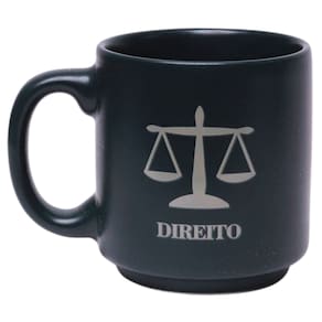 Mini Caneca Profissão Advogado Direito Café Expresso Empilhável Cerâmica 100ML