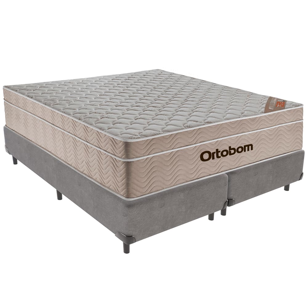 Cama Box e Colchão Airtech Spring Molas Ensacadas Queen Ortobom