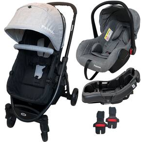 Carrinho de Bebe Bebe Conforto Base Passear Baby Jupiter Cinza