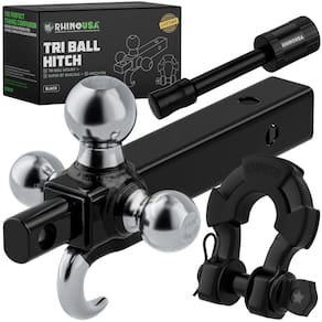 Trailer Hitch Tri-Ball Mount Rhino USA com gancho, manilha e fechadura