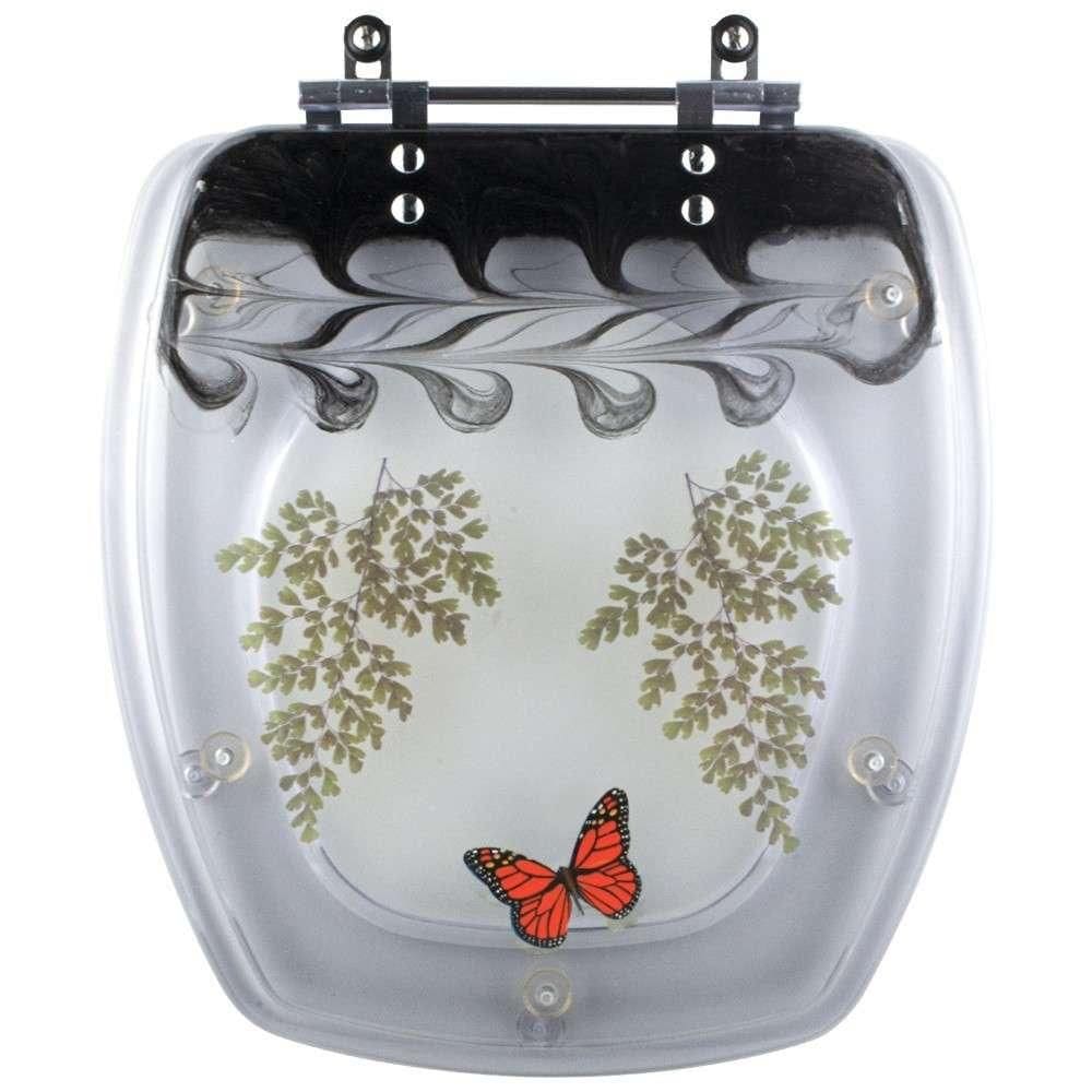 Tampa de Vaso Poliester Thema Preto Avenca Borboleta Incepa