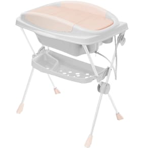 Banheira de Bebe com Trocador Galzerano Premium Branca Rosa
