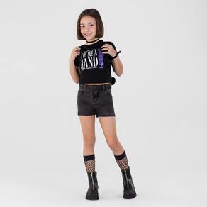 Blusa Cropped Wandinha Infantil Menina Brandili
