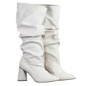 Bota Feminina Slouchy Salto Alto Confortável