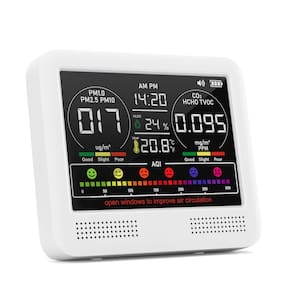 Monitor de qualidade do ar Xoopon AK23 16 em 1 PM1/PM2.5/PM10/CO2/HCHO/TVOC
