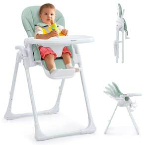 Cadeira alta dobrável Ezebaby para bebês e crianças pequenas verde