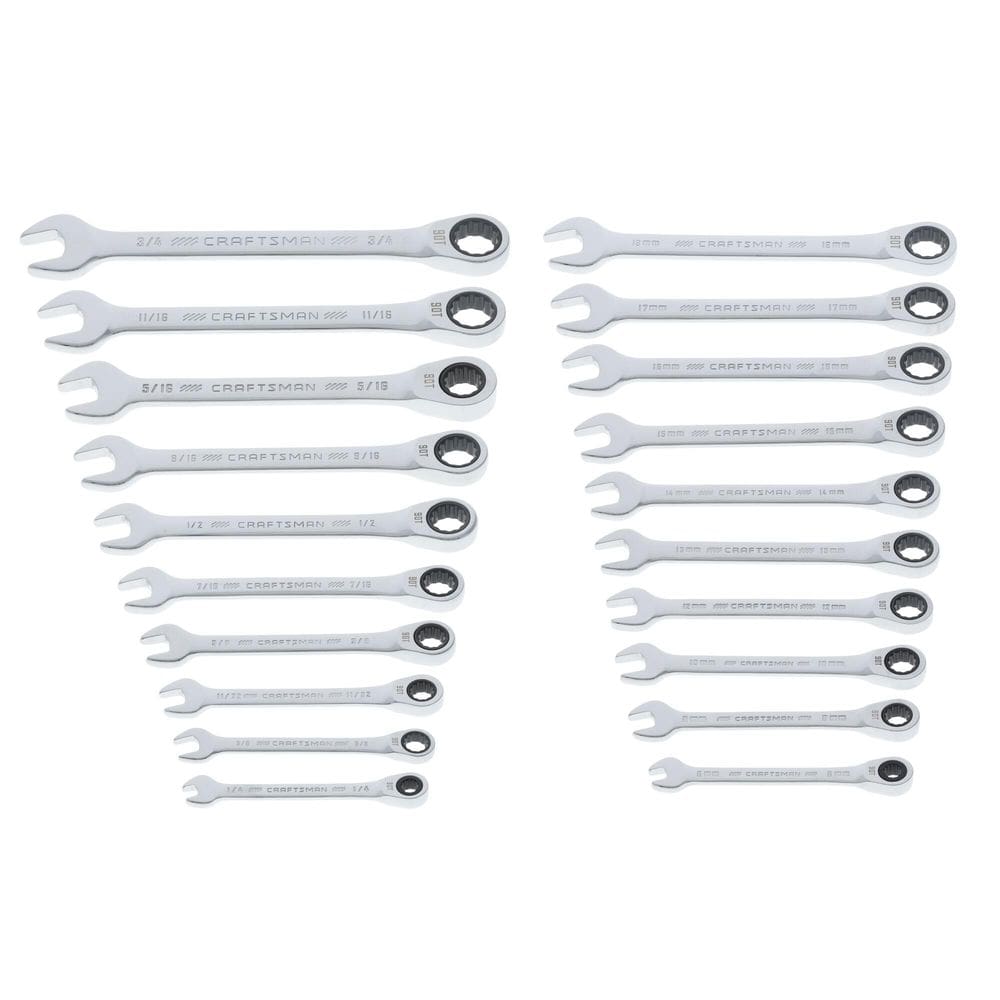 Conjunto de chaves CRAFTSMAN Ratcheting 20 peças SAE/Metric (CMMT87220)
