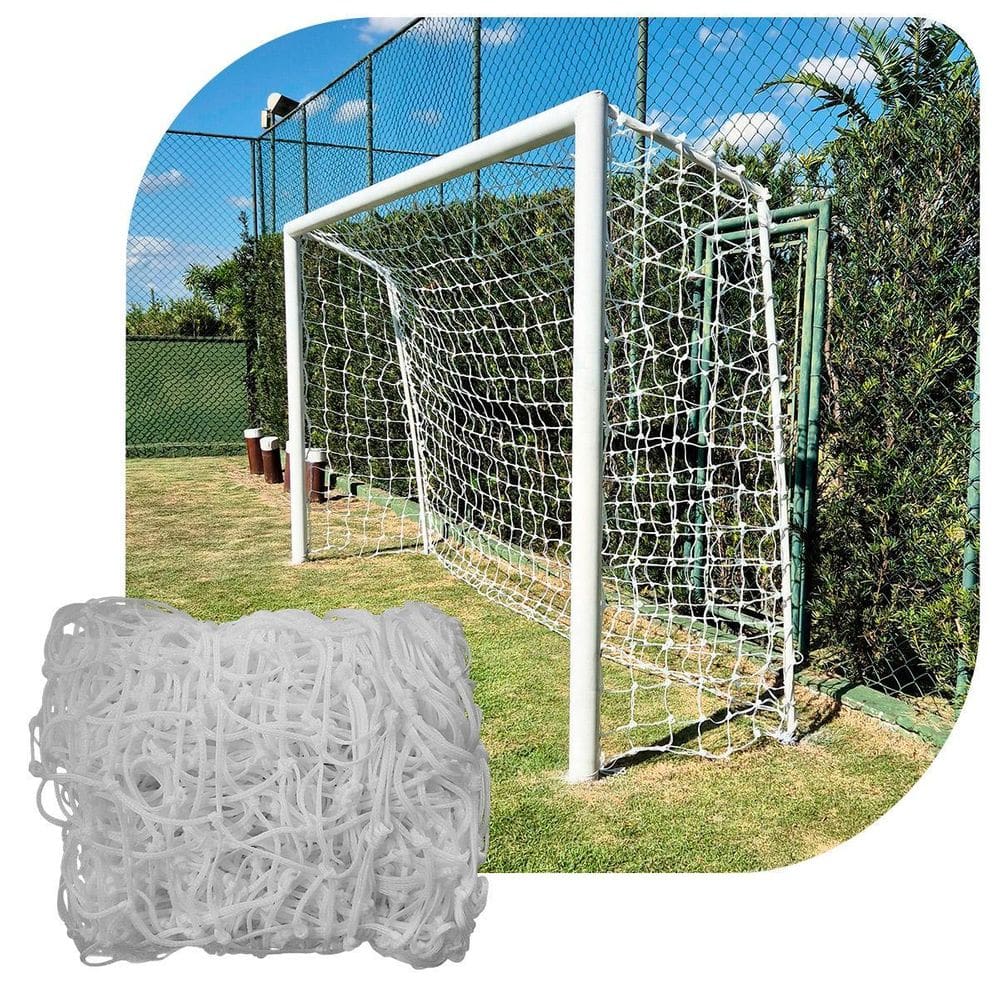 Par De Rede Para Trave De Gol Society Suiço 4Mts Fio 8 Nylon