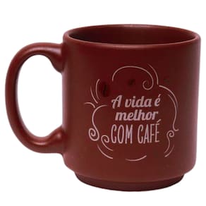 Mini Caneca A Vida É Melhor Café Expresso Empilhável Cerâmica 100ML