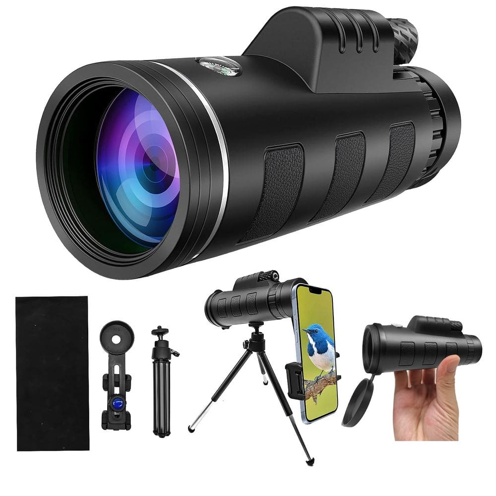 Telescópio monocular ULIKEATM 80x100 HD com adaptador de smartphone