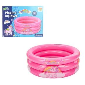 Piscina Inflável Infantil 3 Arcos 66L Dm Splash Unicórnio