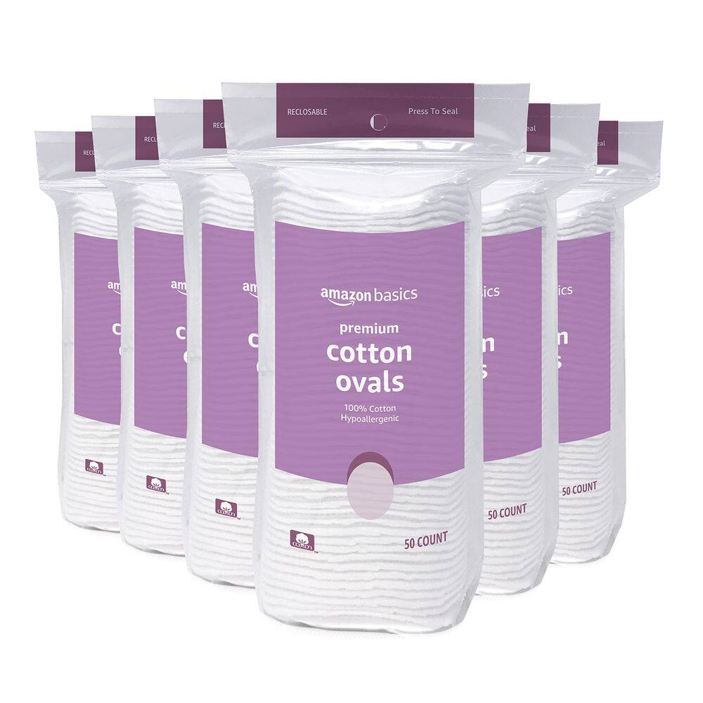 Almofadas ovais Premium Amazon Basics, 300 unidades (6 pacotes de 50)