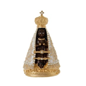 Imagem Infantil de Nossa Senhora Aparecida em Resina com Pérolas 15cm