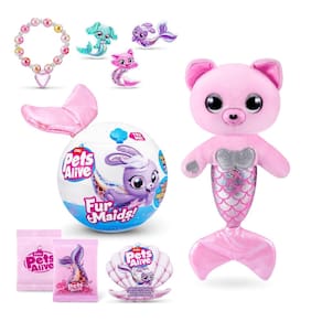 Brinquedo de pelúcia Pets Alive Furmaids Mermaid ZURU com luzes e sons