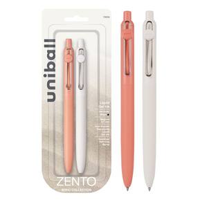 Canetas esferográficas de tinta gel Uni-ball Zento 0,7 mm 2 pretas médias