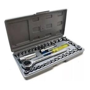Kit Chave De Catraca Reversível Soquetes Maleta Com 40 Peças
