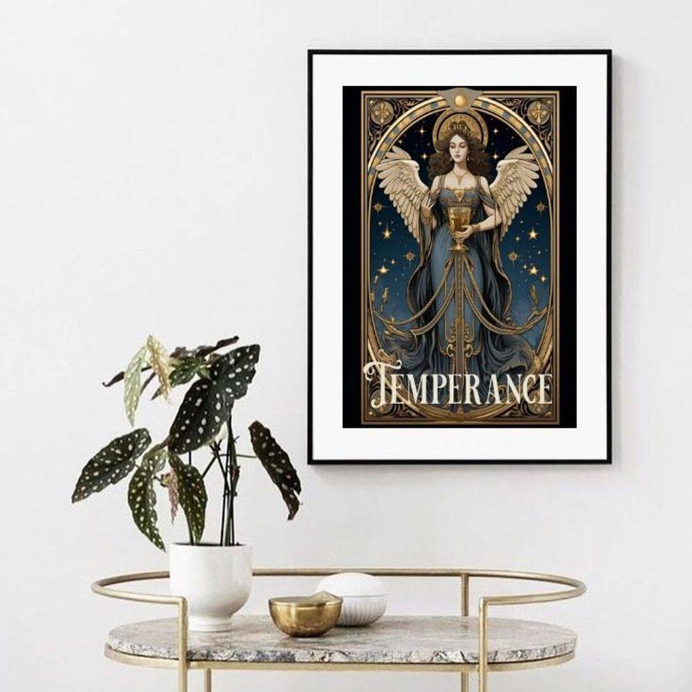 Quadro Tarot Vintage Temperança - 60X48Cm