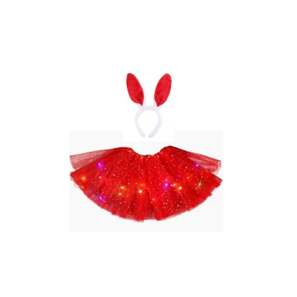 Fantasia Infantil Coelhinha Saia E Tiara Led Carnaval Pascoa