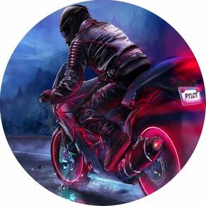 Painel Redondo Tecido Sublimado 3D Moto Frd-5679