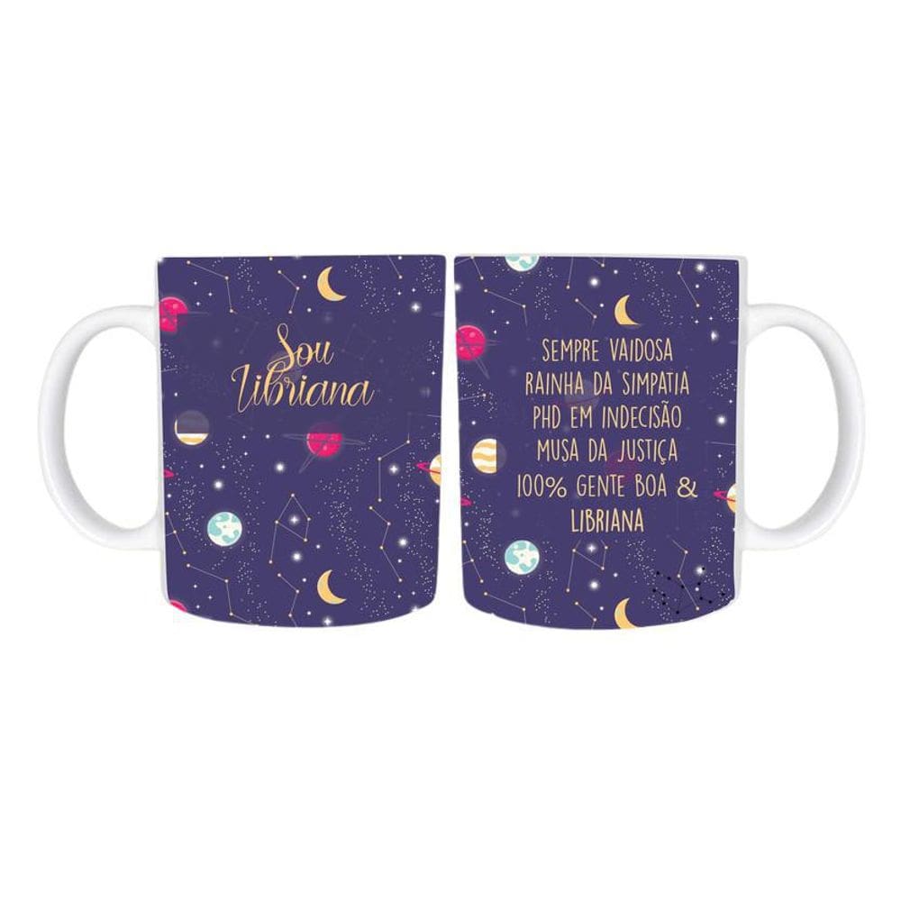 Caneca Temática Signo Libra 3 Cerâmica 325Ml