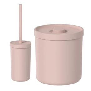 Kit Banheiro Lixeira 6L E Escova Sanitária Ou - Rosa