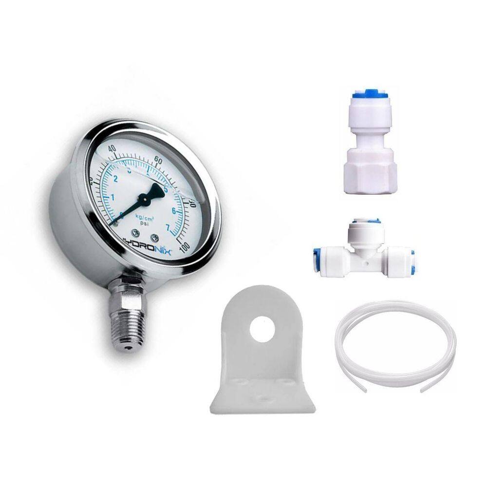 Kit Manômetro Hydronix Filtro Osmose Completo Mangueira 1/4