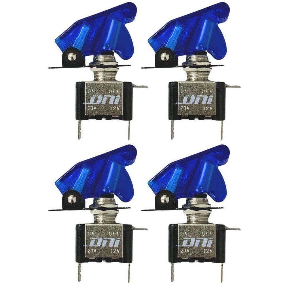 Kit 4 Chave Botão Liga Desliga 2 Posições 12V Capa Azul Led
