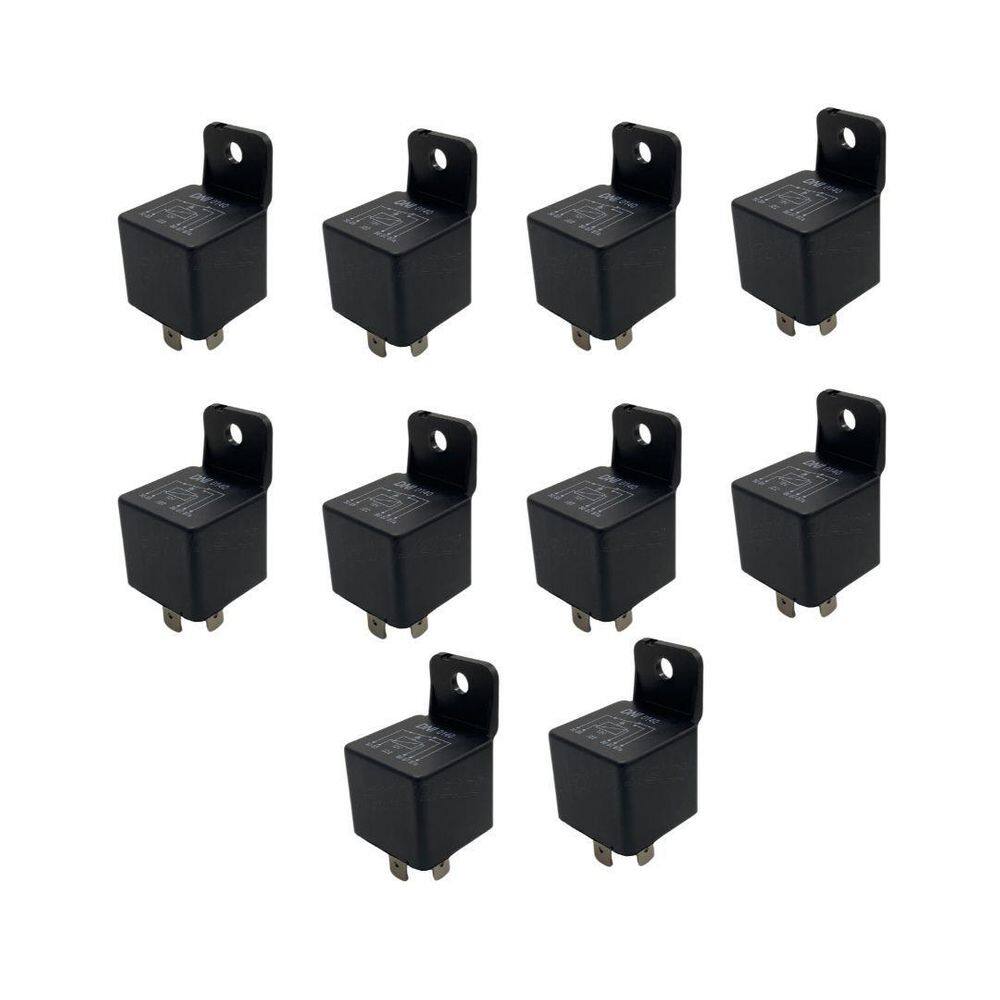 Kit 10 Rele Auxiliar Universal Reversor 12V 40A 5 Terminais