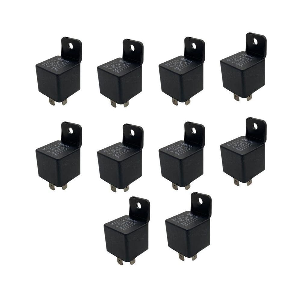 Kit 10 Rele Auxiliar Universal Reversor 12V 40A 5 Terminais