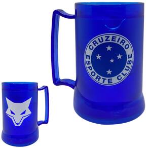 Caneca Cruzeiro Gel Azul Congelante 400 ML Oficial Escudo Raposa