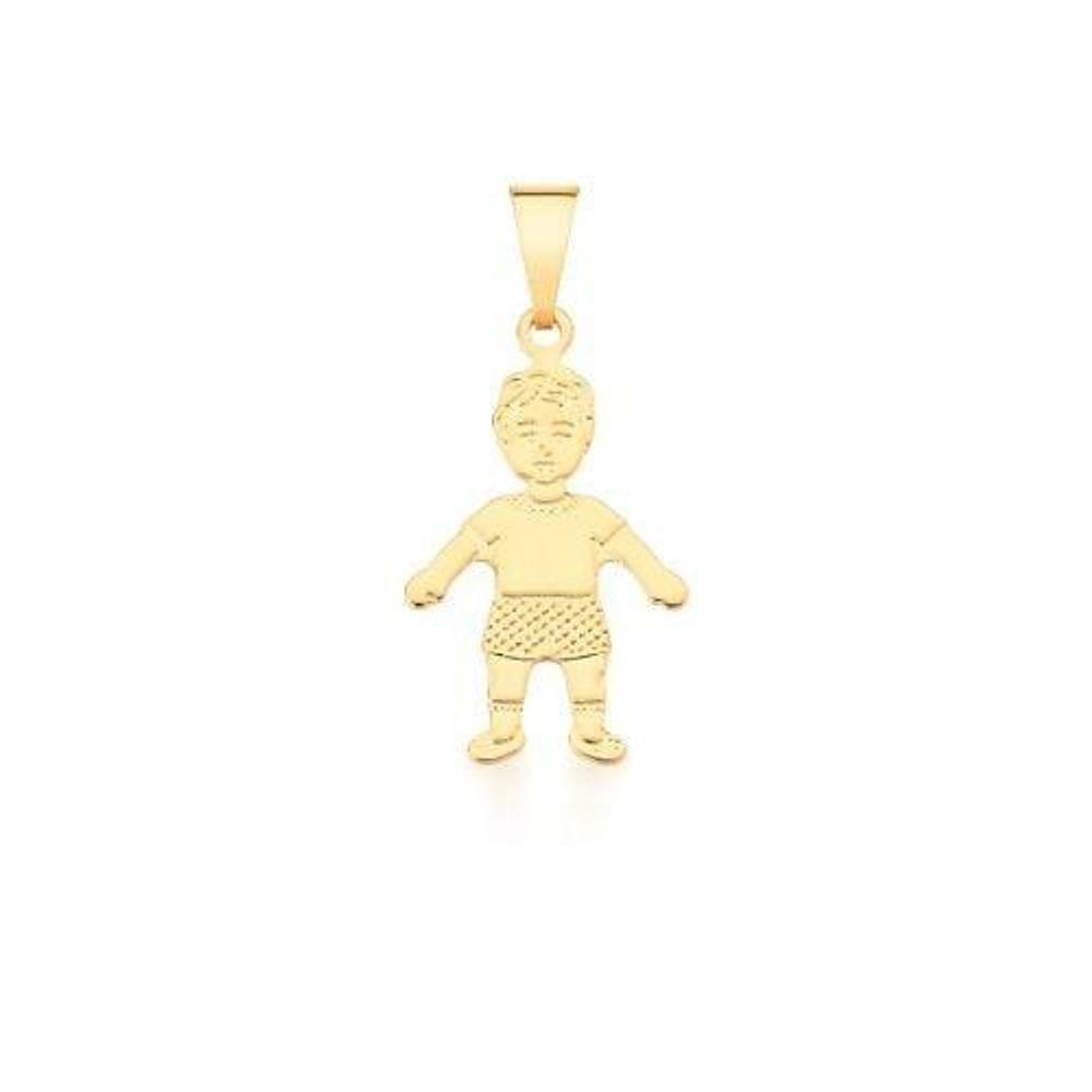 Pingente Filhos Menino Liso Banhado A Ouro