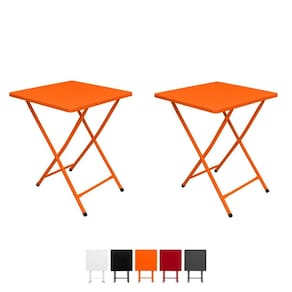Conjunto 2 Mesa Dobrável Bar Restaurante Aço Ferro