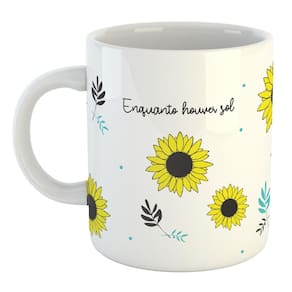 Caneca De Porcelana Girassol 300ml