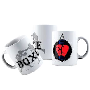 Caneca Cerâmica Academia Lutador Boxe Luva Saco Pancada