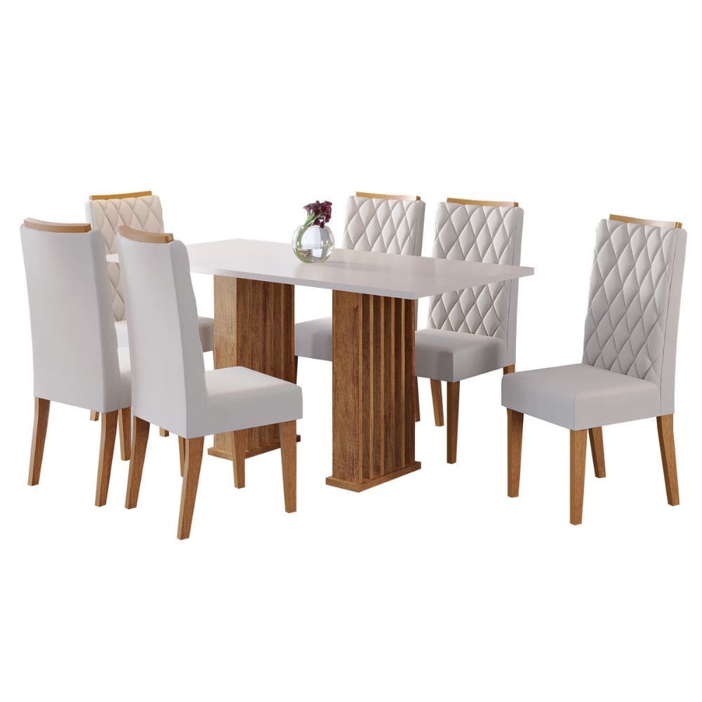 Conjunto Mesa Viero Miami 6 Cadeiras Iza