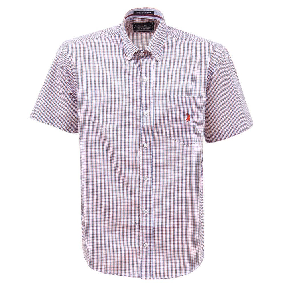 Camisa Masculina Manga Curta Rosa Austin Western 37700