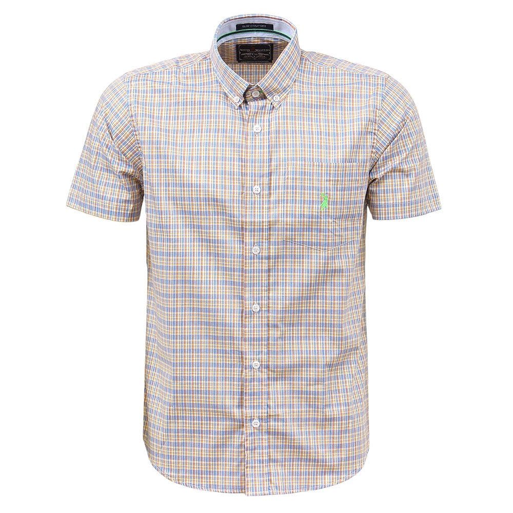Camisa Masculina Manga Curta Laranja Austin Western 37706