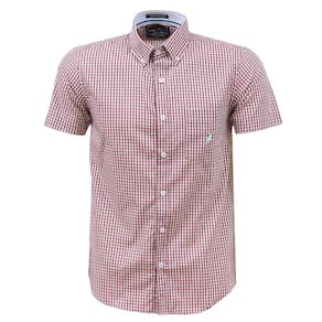 Camisa Masculina Manga Curta Rosa Austin Western 37702