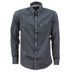 Camisa Masculina Xadrez Manga Longa Azul Marinho Tuff 37767