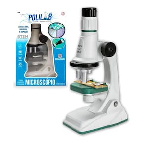 Brinquedo Microscópio Polilab com Ampliação de até 1200x - Polibrinq