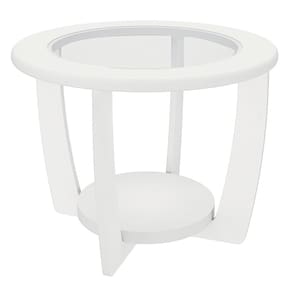 Mesa de Centro MDF 60 cm Sala de Estar 4629 Branco ARLY