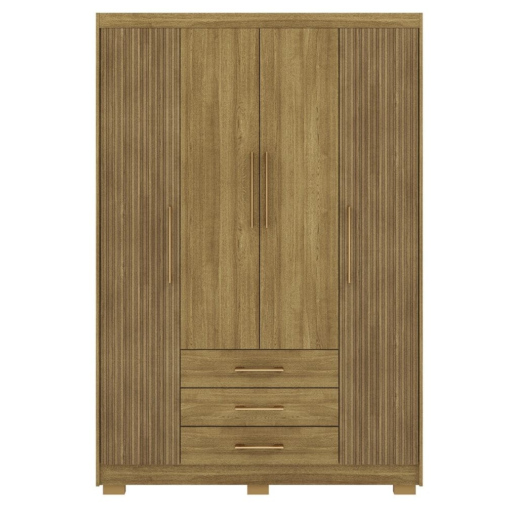 Guarda Roupa Solteiro 120 cm 4 Portas 10088 Nature Brisa VLR