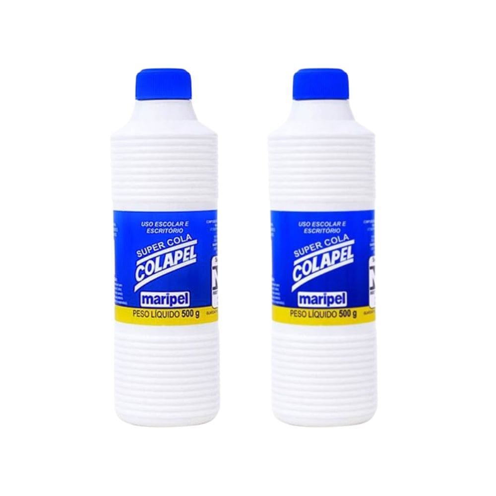 Kit 02 Colas Líquida Branca Super Cola Colapel 500g - Maripel