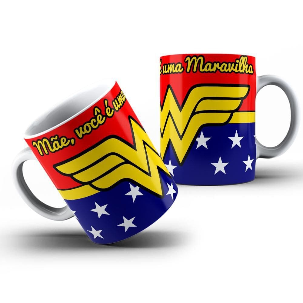 Caneca Mulher Maravilha Dia Das Mães 300Ml